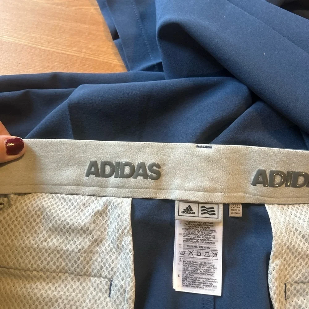 Adidas Golf Pants Blue Performance Lightweight 36X32